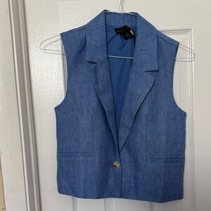 House of Harlow 1960 Light Blue Sleeveless Blazer Vest
